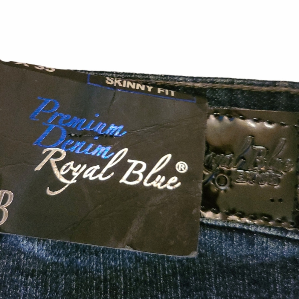 Premium Denim Royal Blue Skinny Fit Jeans - Picture 3 of 6